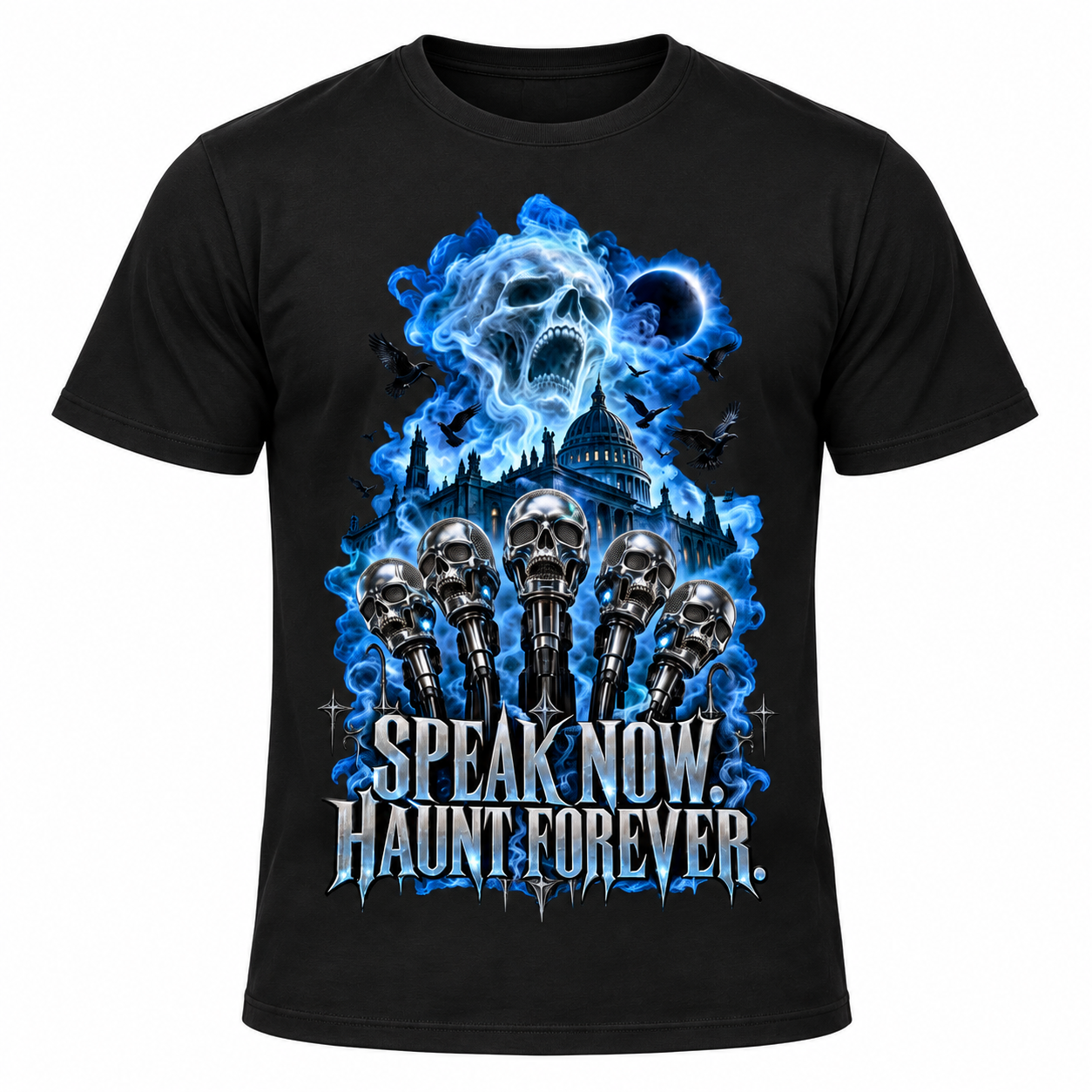 SPEAK NOW. HAUNT FOREVER. — Men's Crew Neck T-Shirt — front