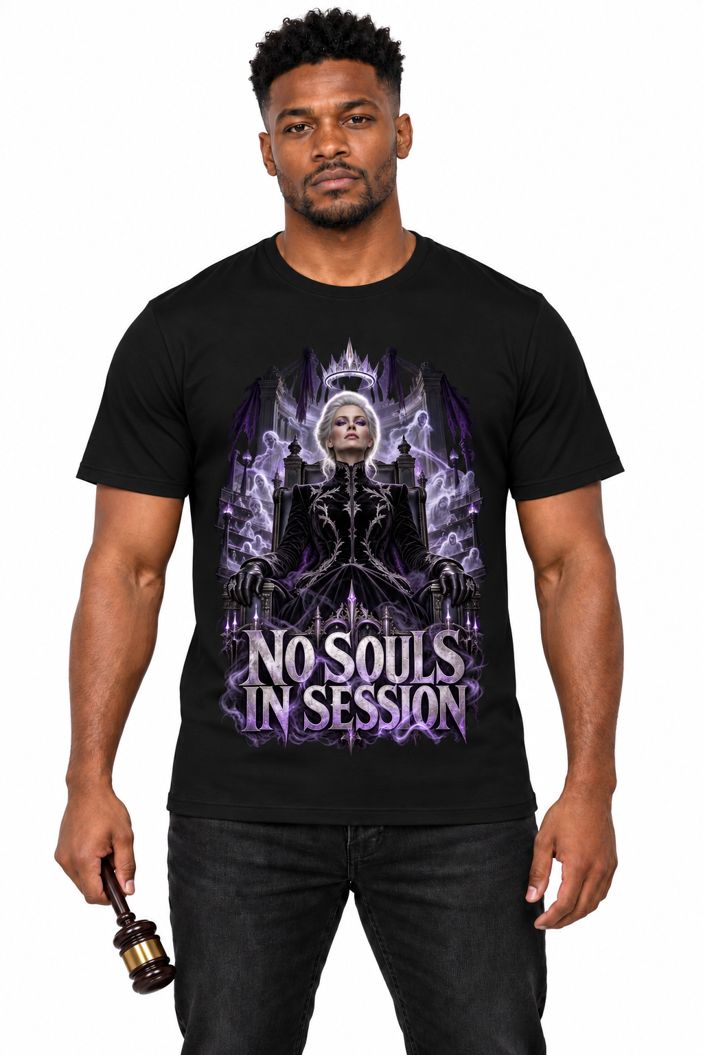 NO SOULS IN SESSION — Men's Crew Neck T-Shirt — model front