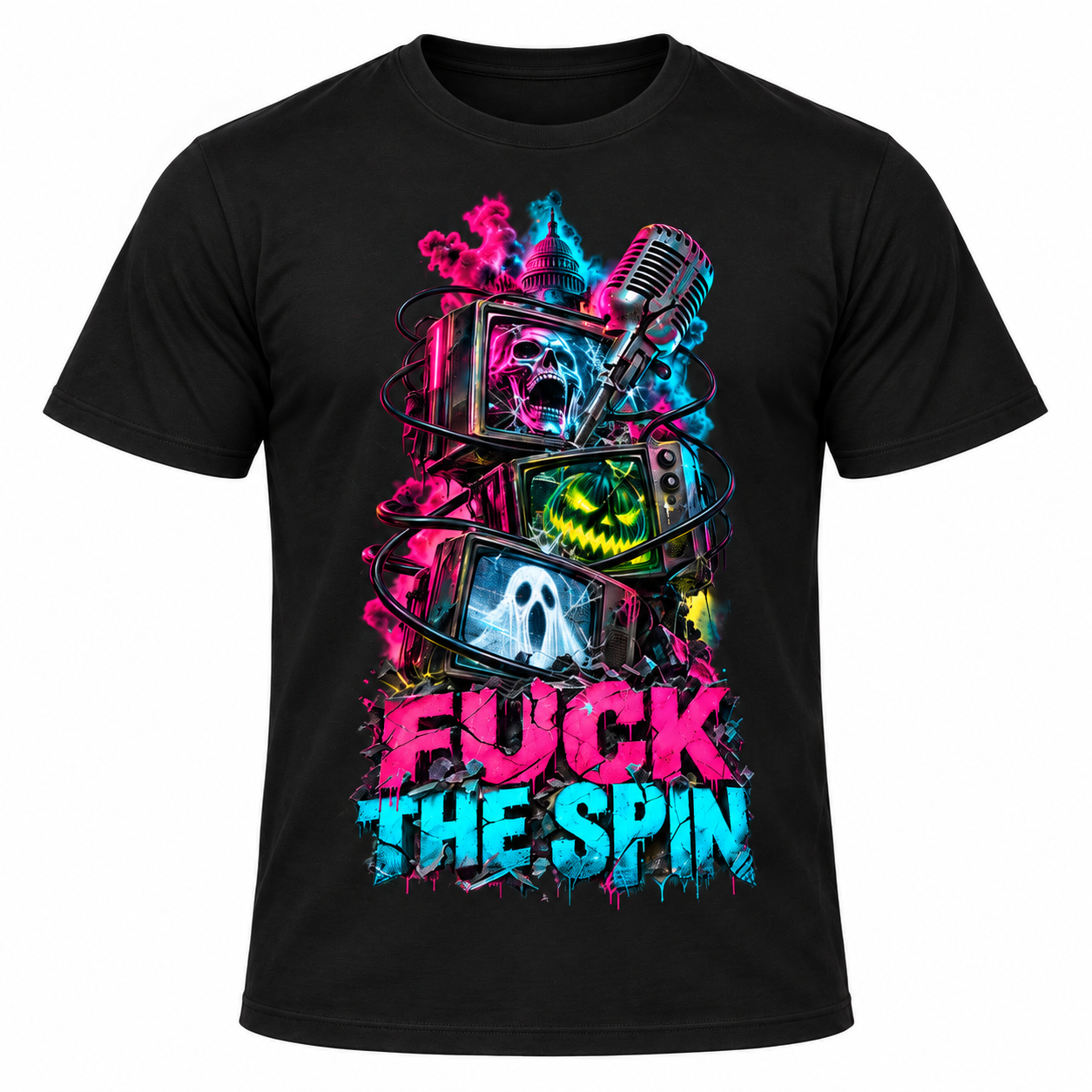 FUCK THE SPIN — Men's Crew Neck T-Shirt — front