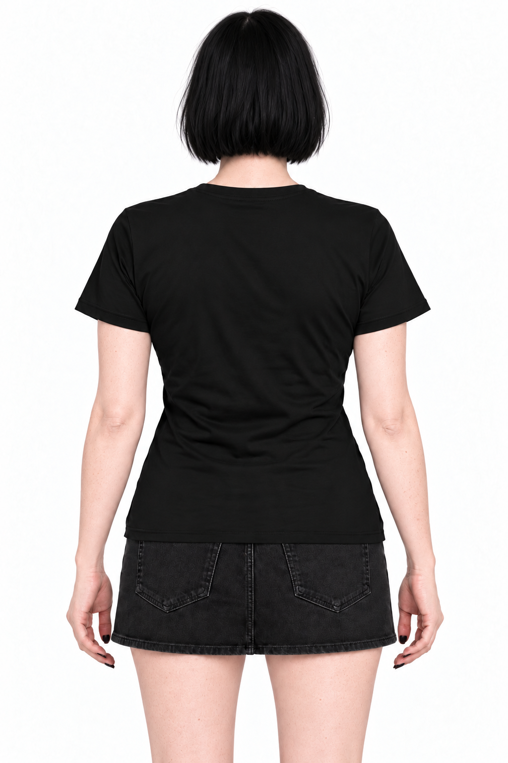 NO SOULS IN SESSION — Women's Cotton Crew Neck T-Shirt — model back