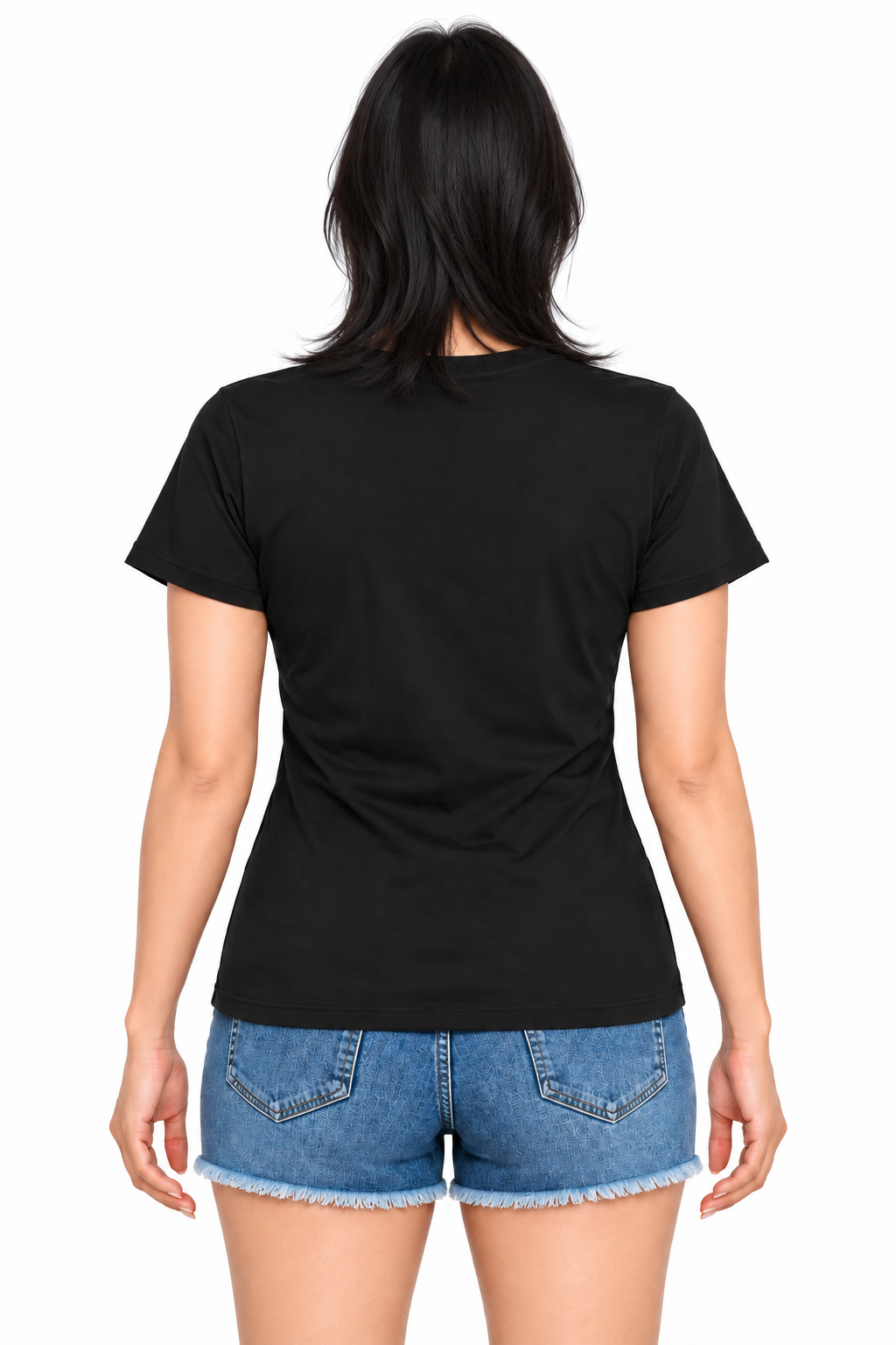 Purranormal — Women's Cotton Crew Neck T-Shirt — model back