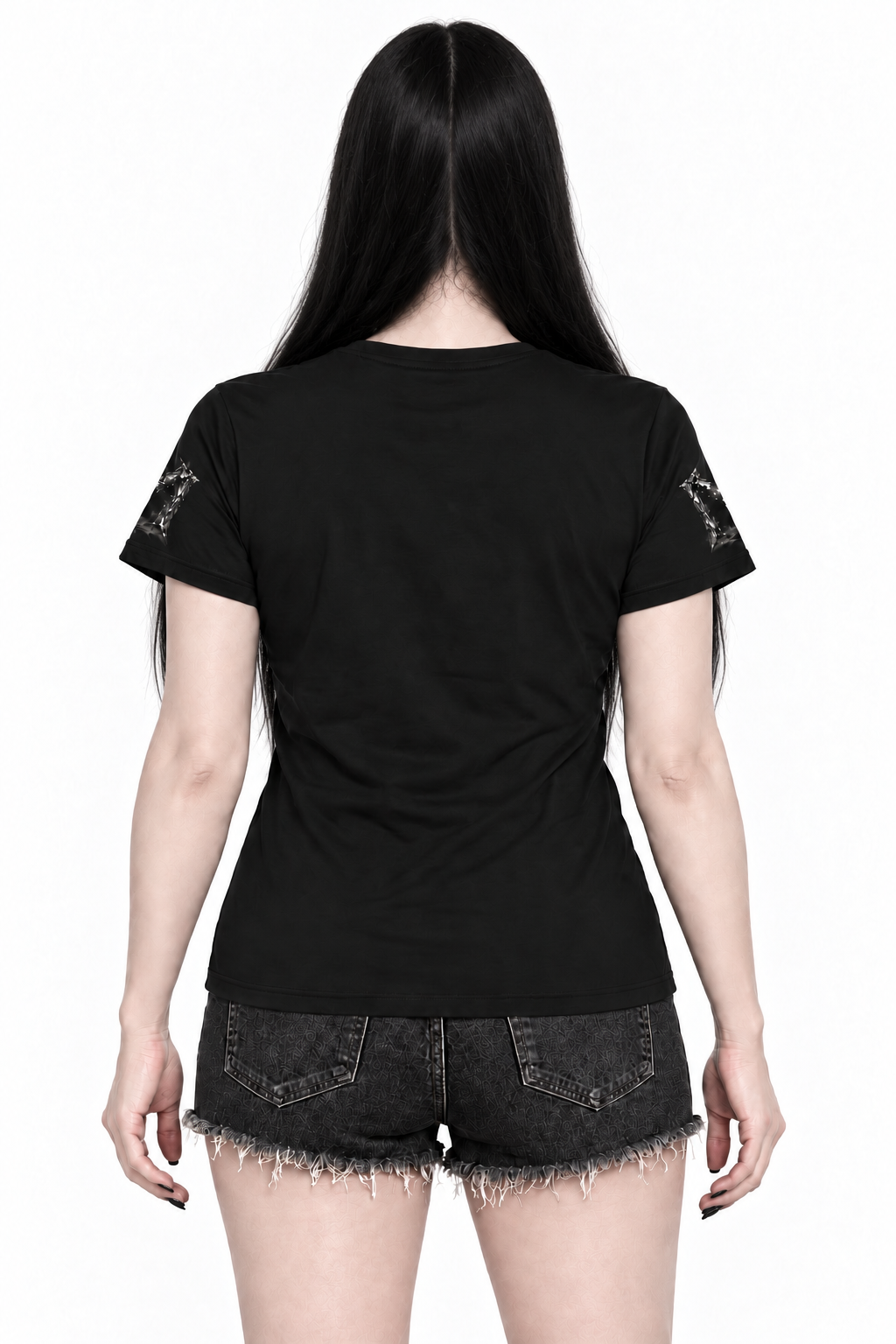 The Darkest Jewel — Women's Cotton Crew Neck T-Shirt — model back