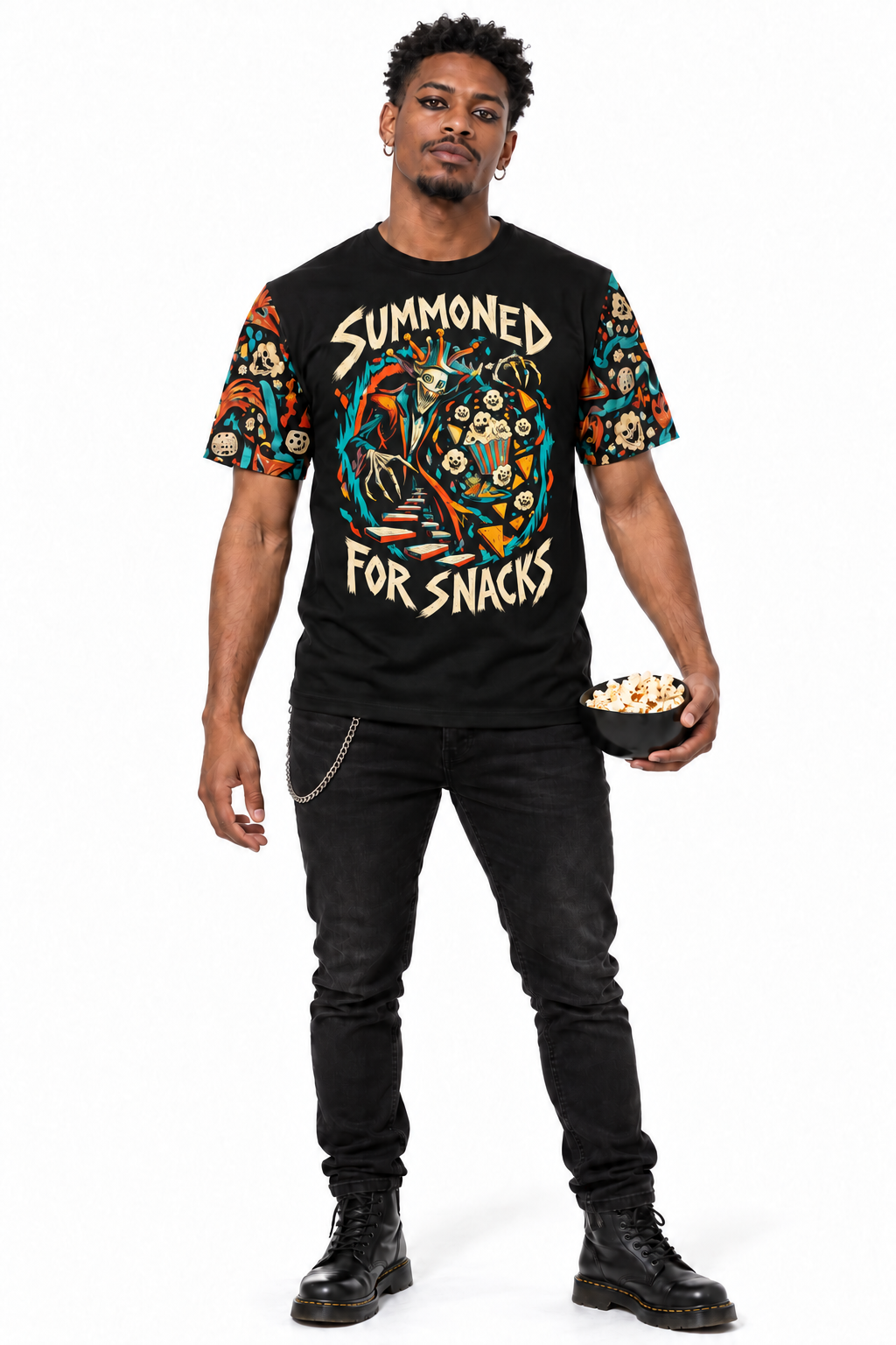 Summoned for Snacks — Men's Crew Neck T-Shirt — model front