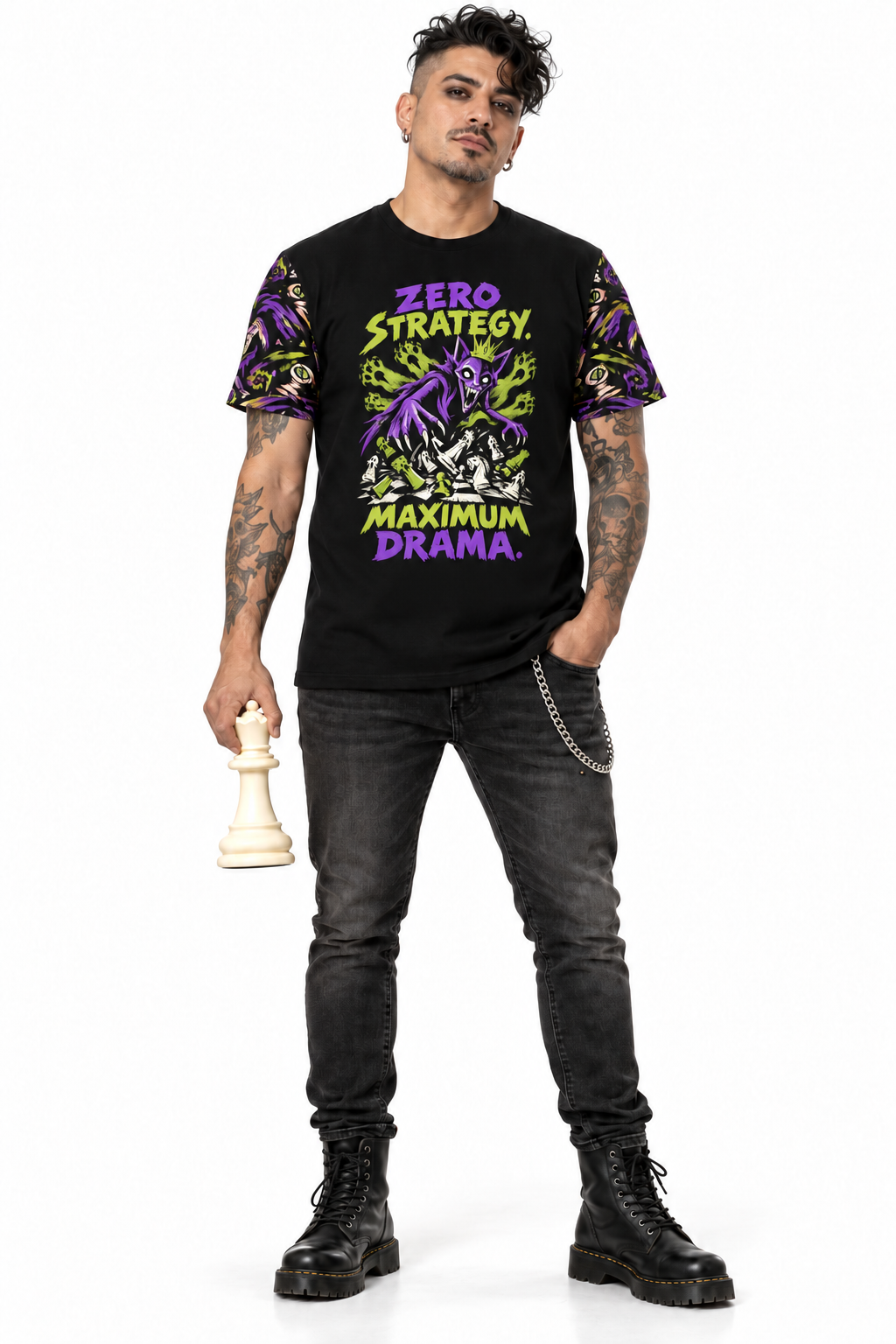 Maximum Drama — Men's Crew Neck T-Shirt — model front