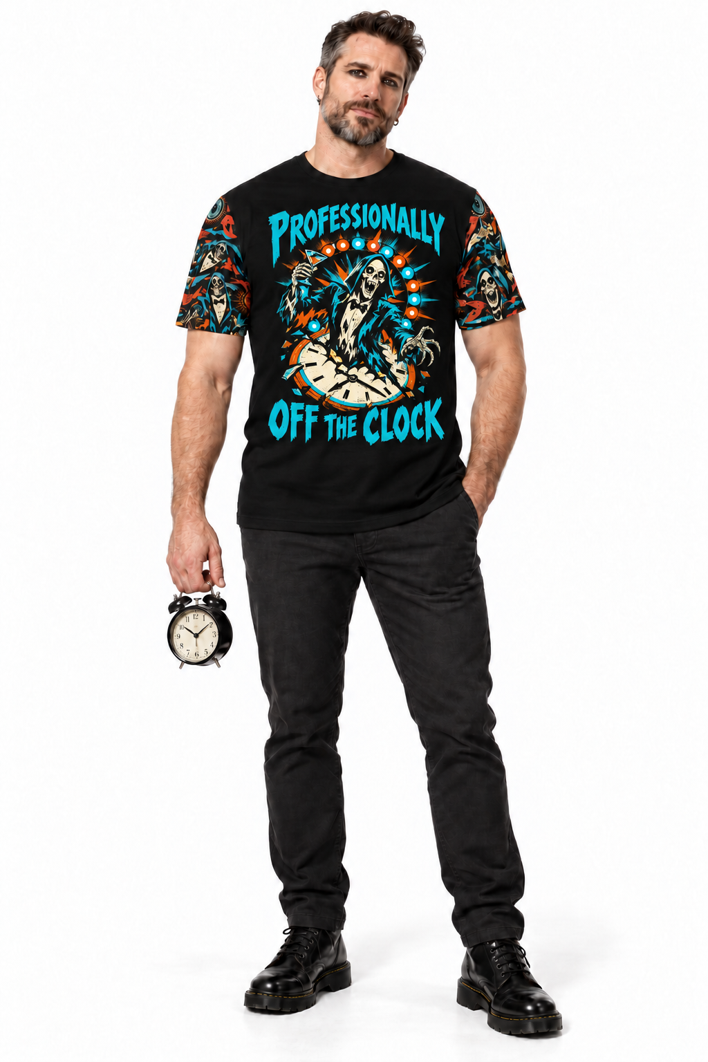 Off the Clock — Men's Crew Neck T-Shirt — model front