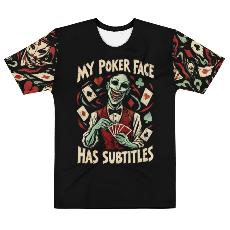 Subtitled Poker Face — Men's Crew Neck T-Shirt — front