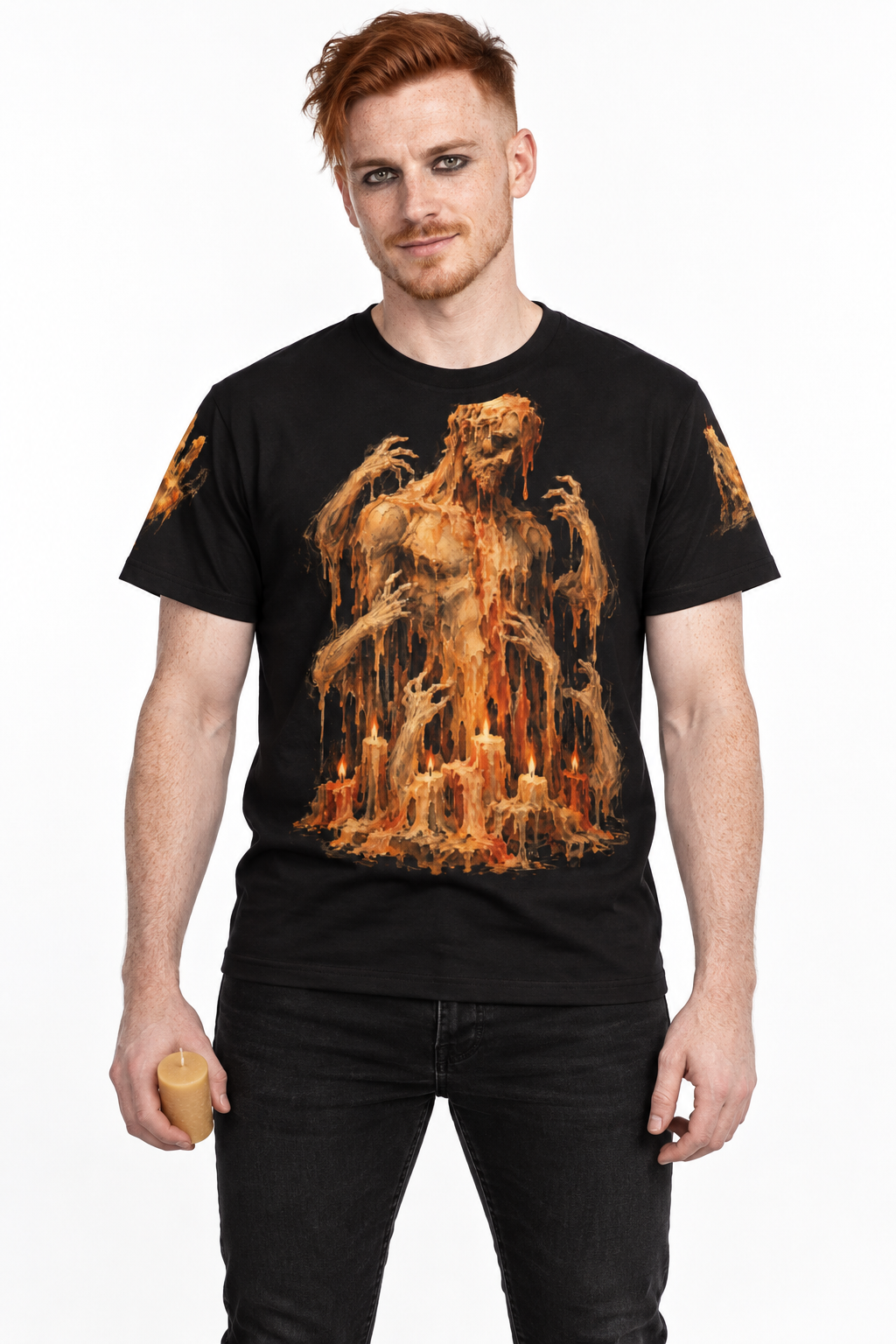 Wax Saint — Men's Crew Neck T-Shirt — model front