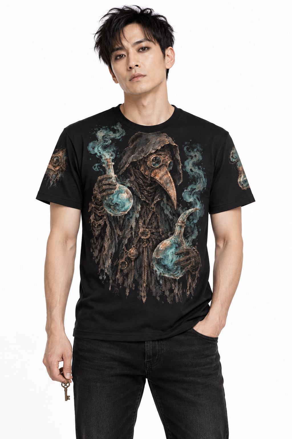 Midnight Anatomist — Men's Crew Neck T-Shirt — model front