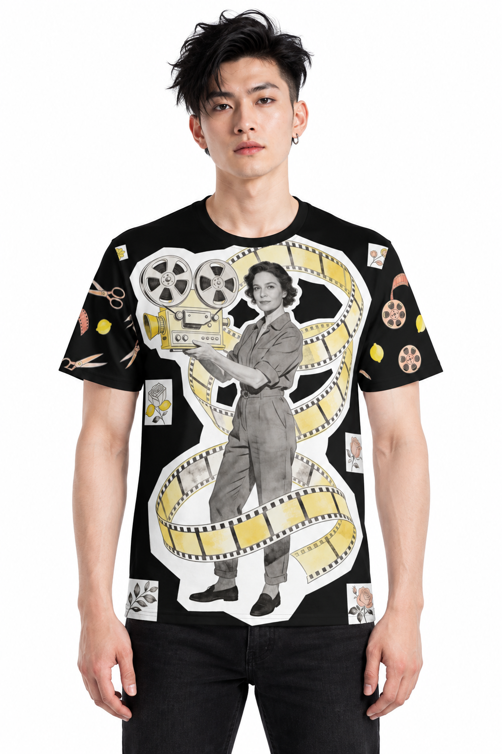 Reel Trouble — Men's Crew Neck T-Shirt — model front