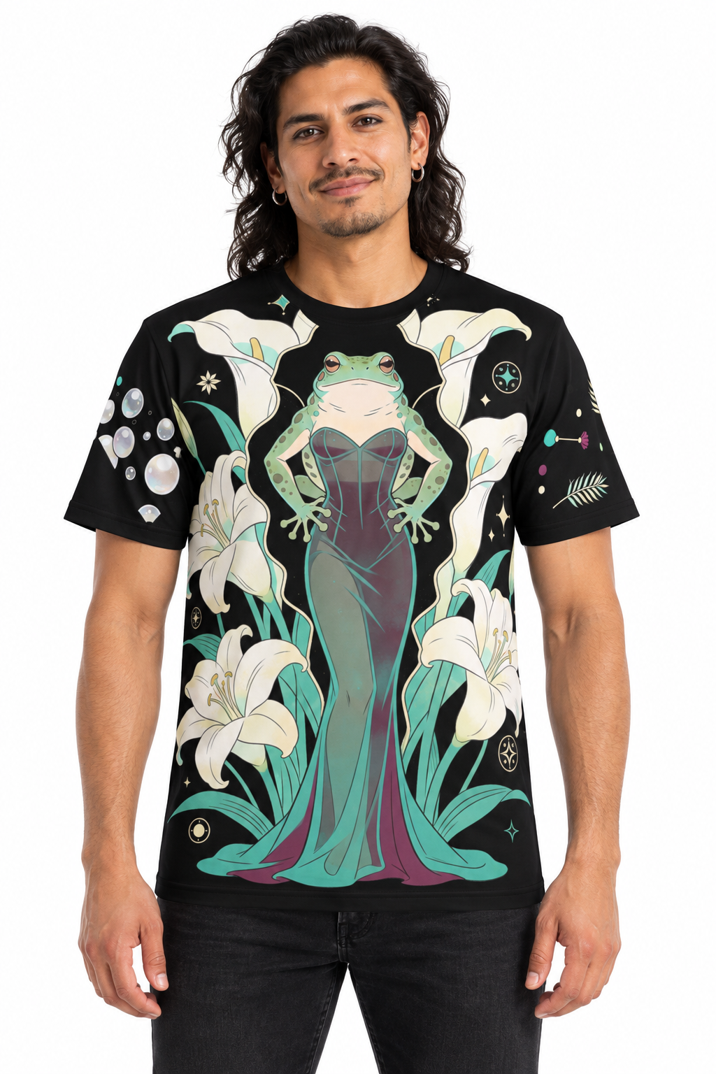 Creature from the Velvet Lagoon — Men's Crew Neck T-Shirt — model front