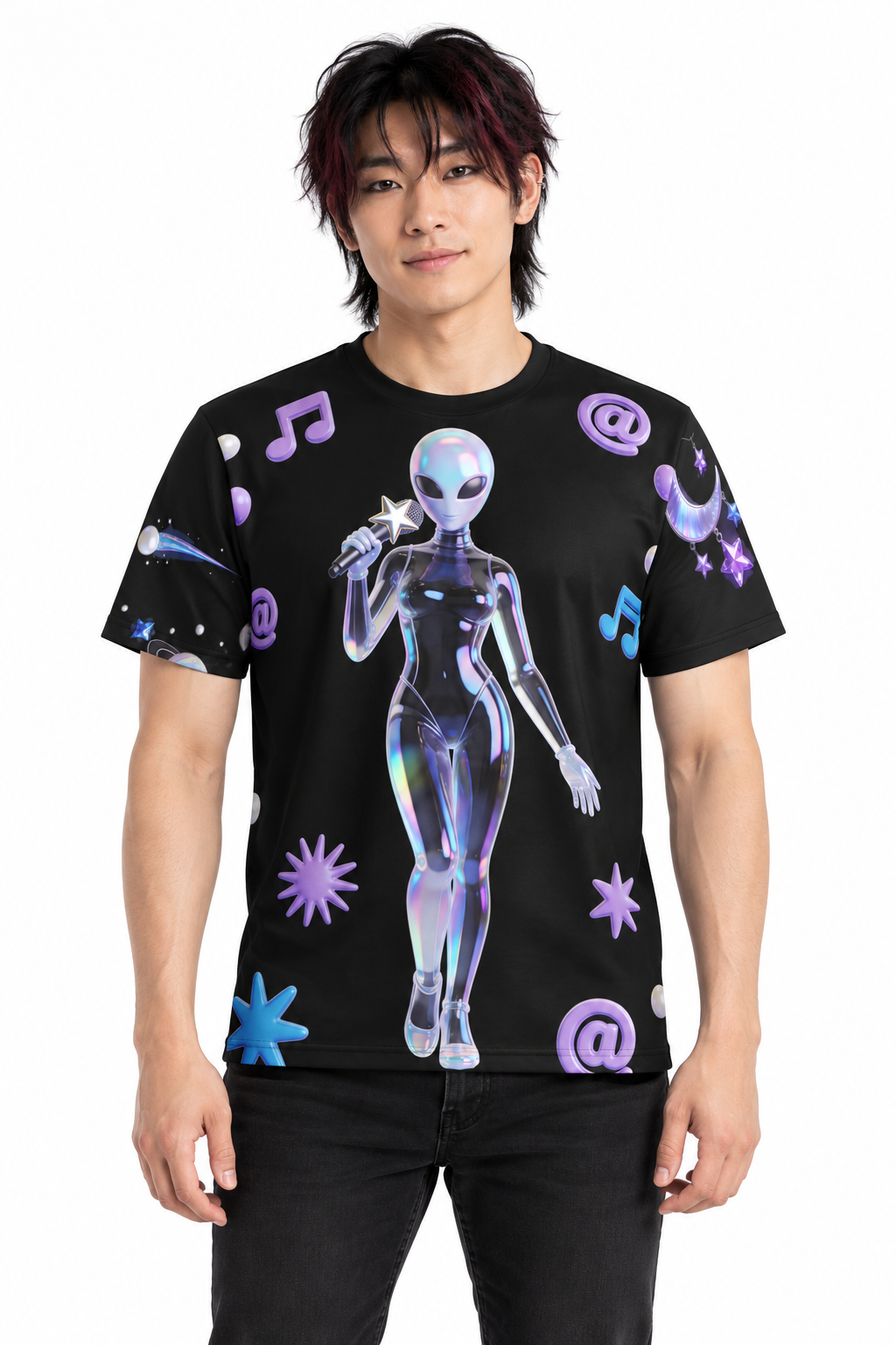 Space Siren After Hours — Men's Crew Neck T-Shirt — model front