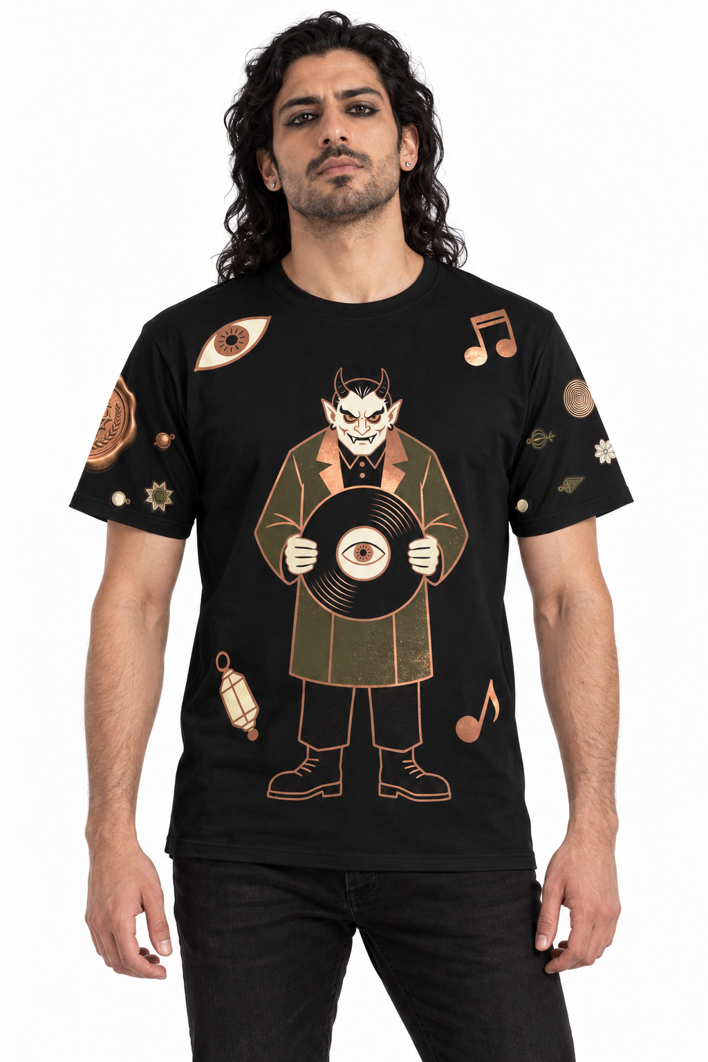The Devil's B-Side — Men's Crew Neck T-Shirt — model front