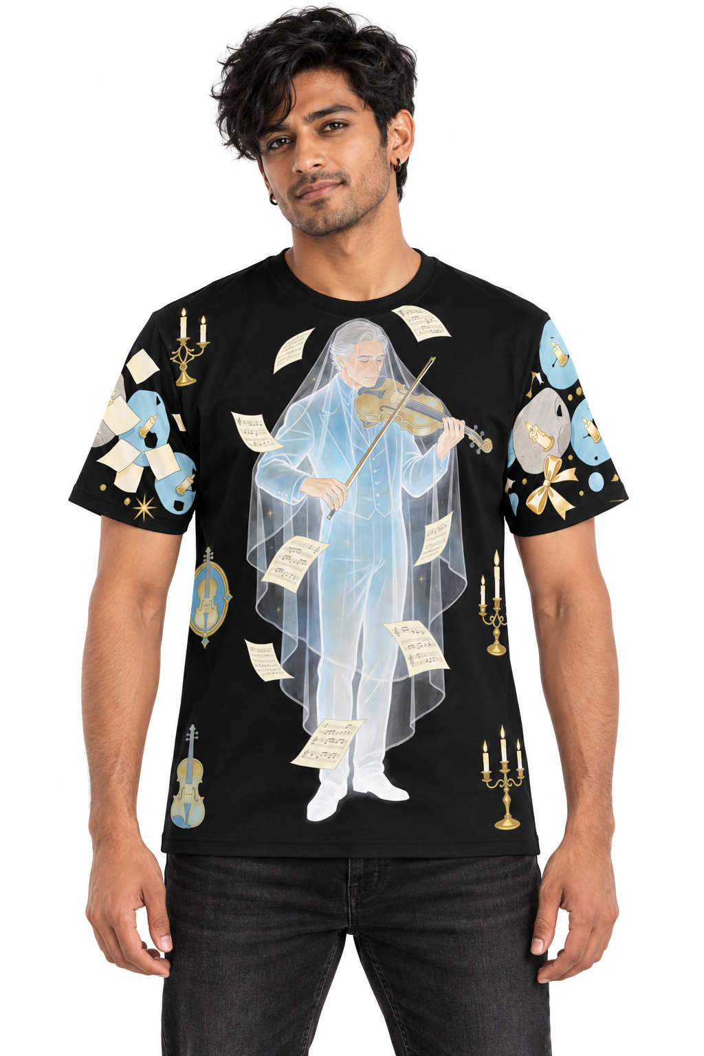 The Silent Encore — Men's Crew Neck T-Shirt — model front