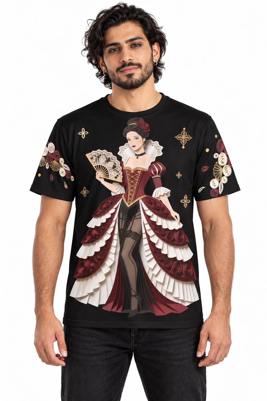The Trouble with Lace — Men's Crew Neck T-Shirt — model front
