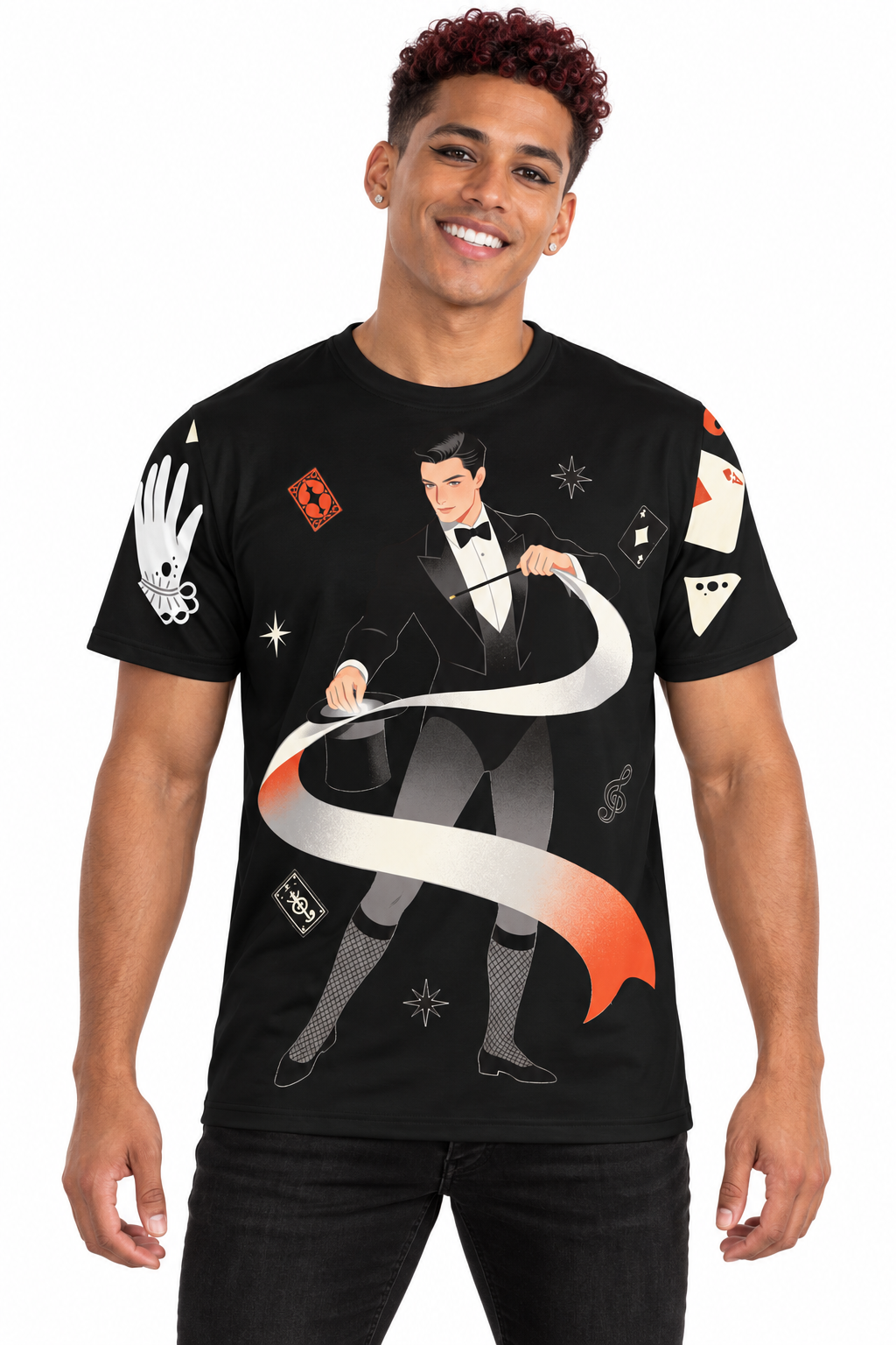 Dirty Mind, Clean Gloves — Men's Crew Neck T-Shirt — model front