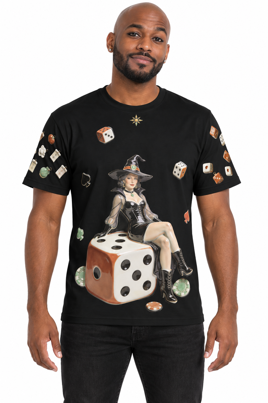 A Little Bad Luck — Men's Crew Neck T-Shirt — model front