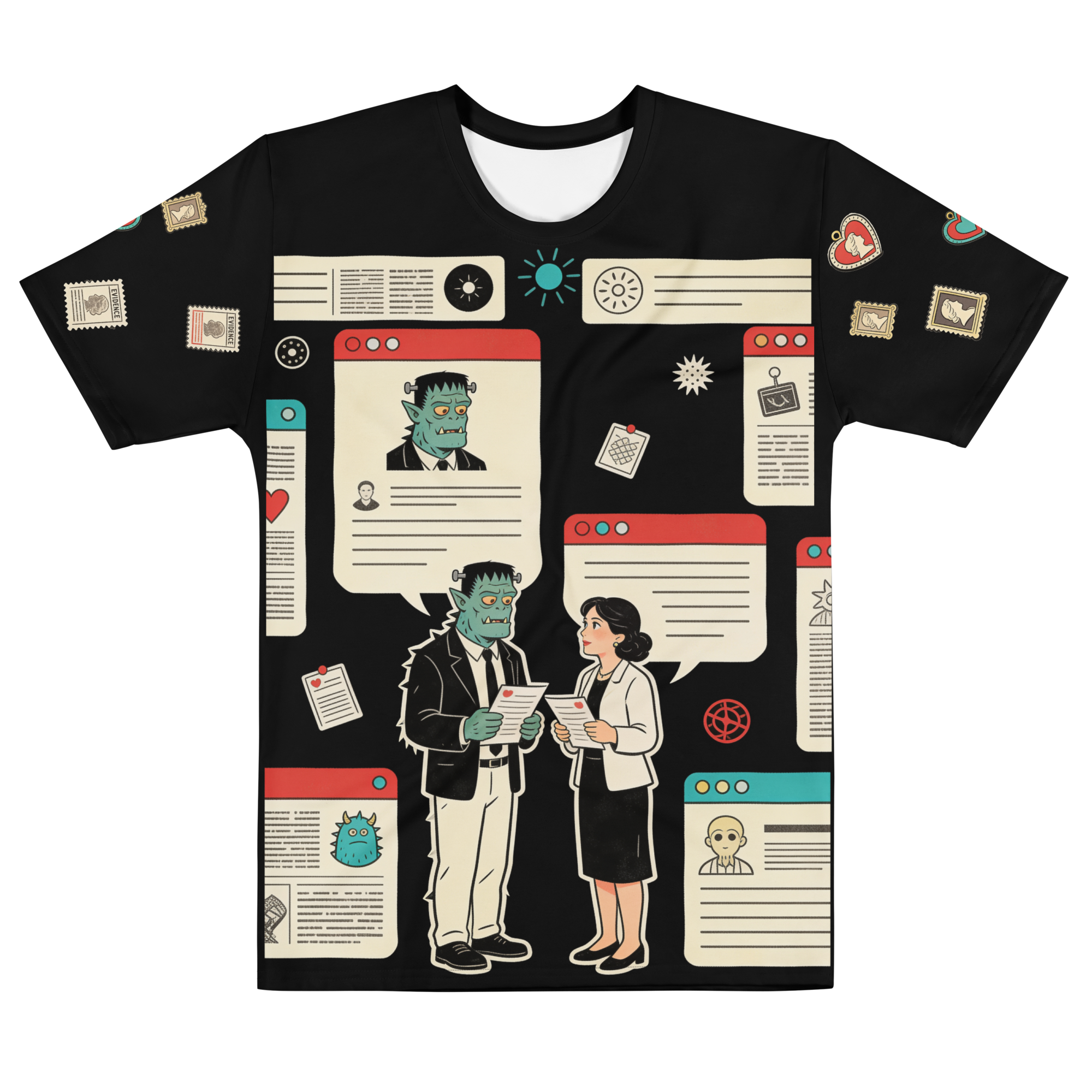 Monster Dating Bureau — Men's Crew Neck T-Shirt — front