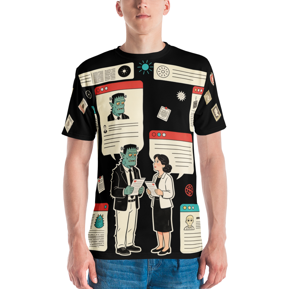 Monster Dating Bureau — Men's Crew Neck T-Shirt — model front