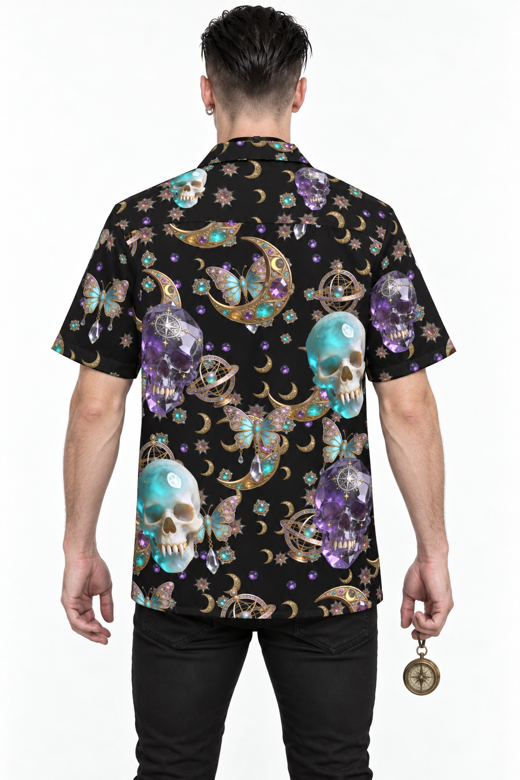 Astral Oracle — Unisex Button Shirt — model back