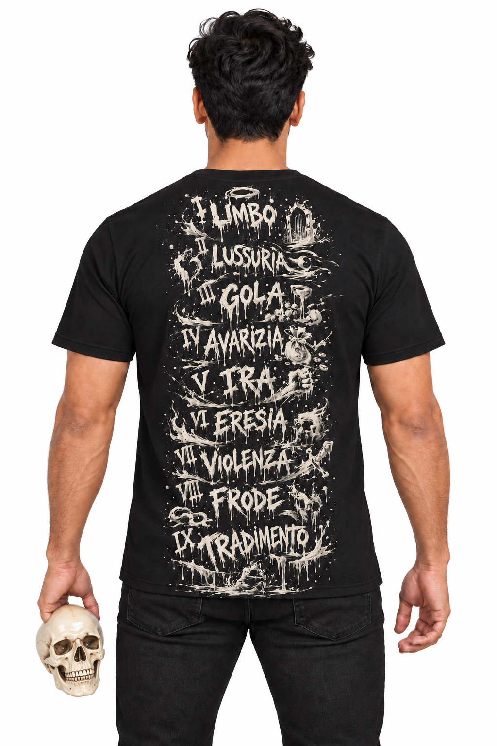 Deadly Calcium — Men's Crew Neck T-Shirt — model back