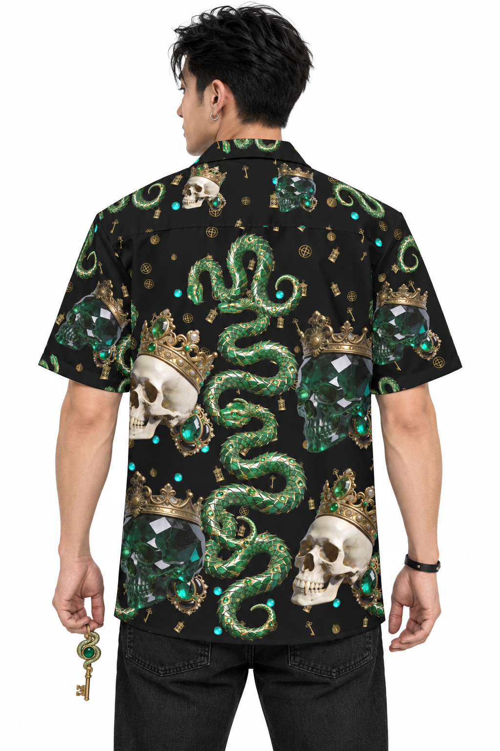 Emerald Reliquary — Unisex Button Shirt — model back