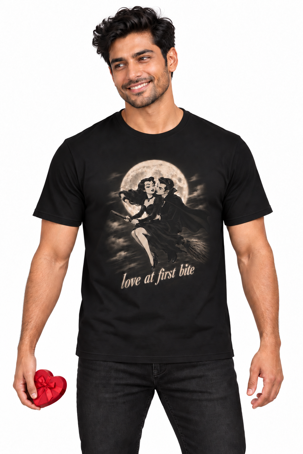 Love at First Bite — Men's Crew Neck T-Shirt — model front