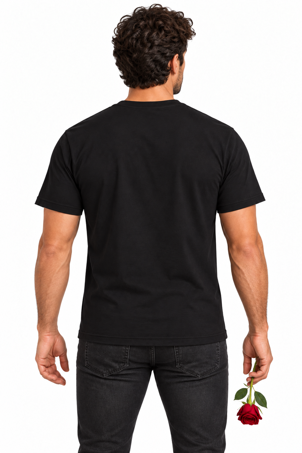 Lust — Men’s Cotton Crew Neck T-Shirt — model back