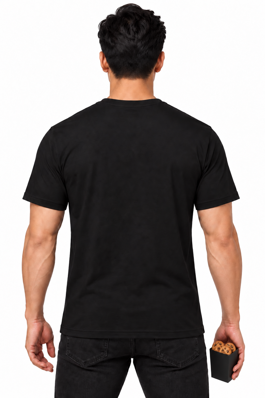 Midnight Snack — Men’s Cotton Crew Neck T-Shirt — model back