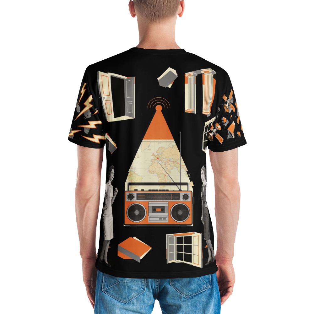 Attack of the Heartbreak Antenna — Men's Crew Neck T-Shirt — model back