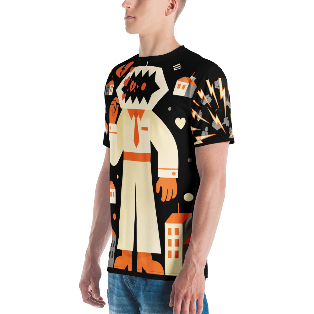 Attack of the Heartbreak Antenna — Men's Crew Neck T-Shirt — detail
