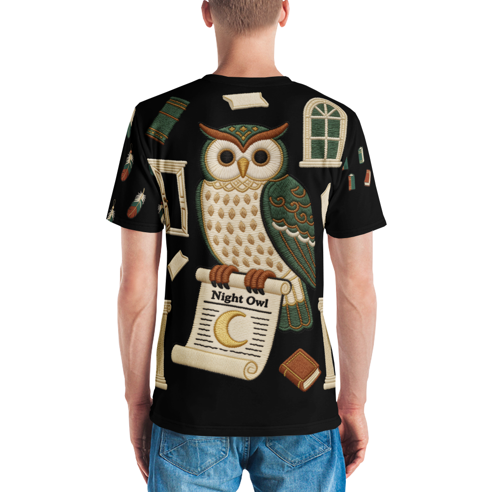 Certified Night Owl — Men's Crew Neck T-Shirt — model back