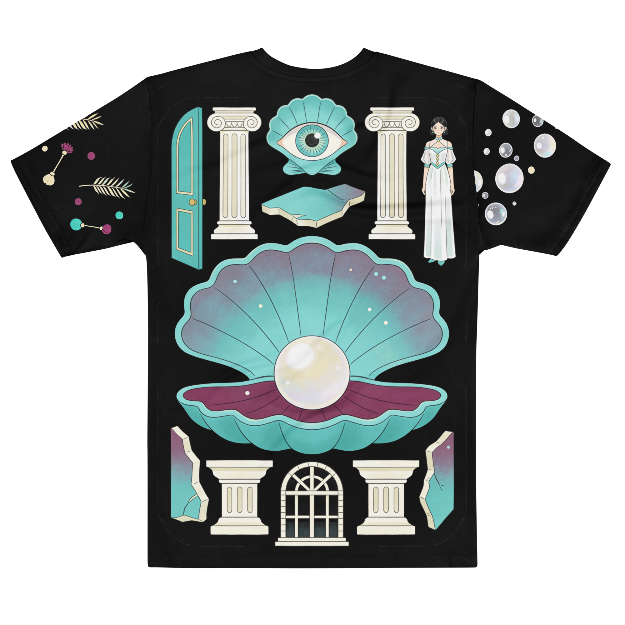 Creature from the Velvet Lagoon — Men's Crew Neck T-Shirt — back