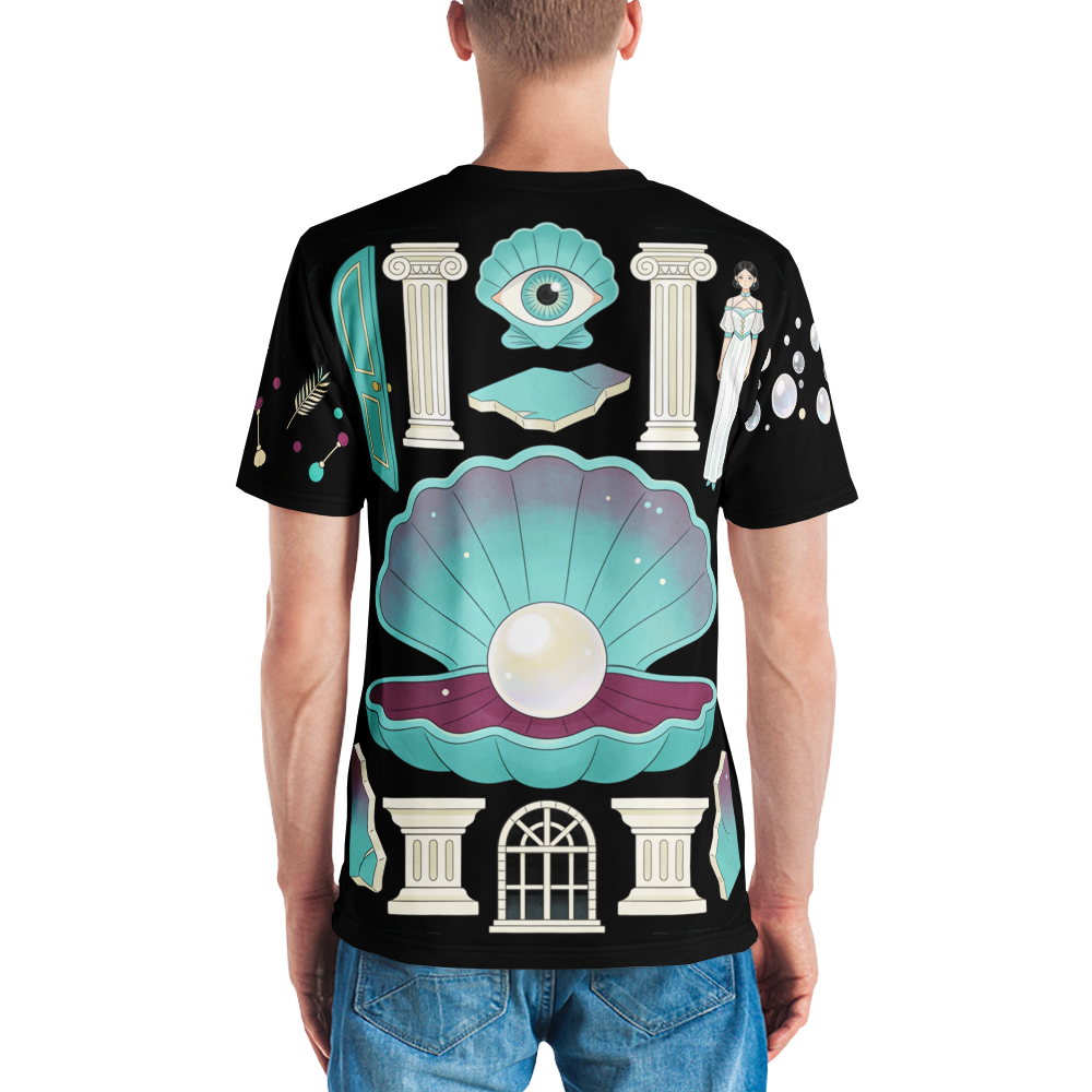 Creature from the Velvet Lagoon — Men's Crew Neck T-Shirt — model back