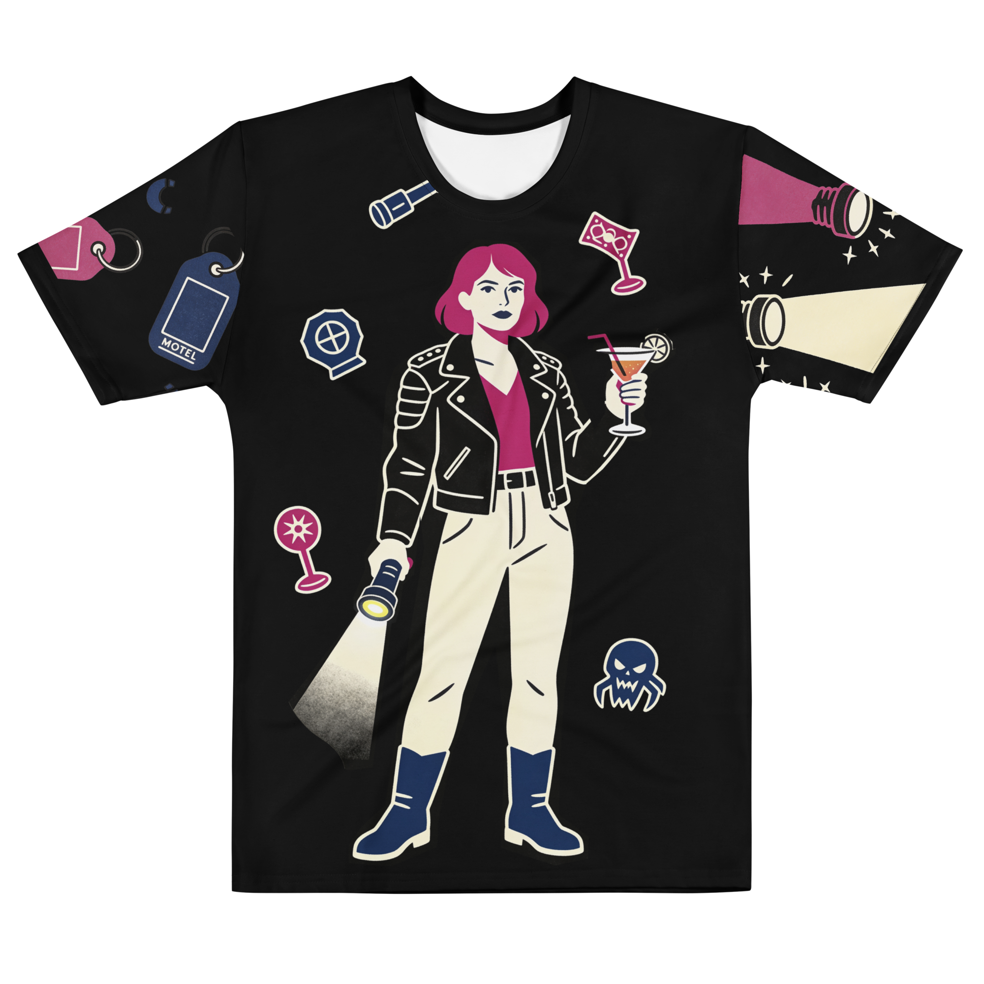 Final Girl, First Drink — Men's Crew Neck T-Shirt — front
