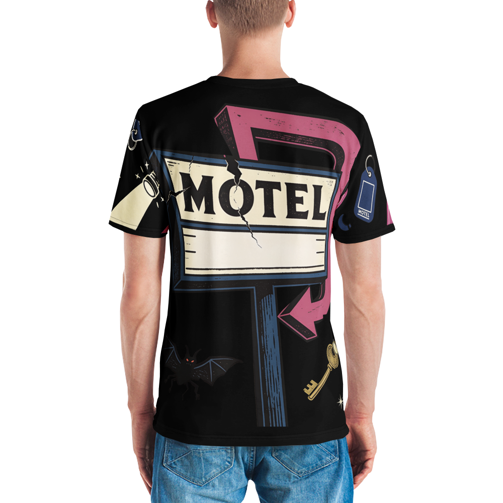 Final Girl, First Drink — Men's Crew Neck T-Shirt — model back