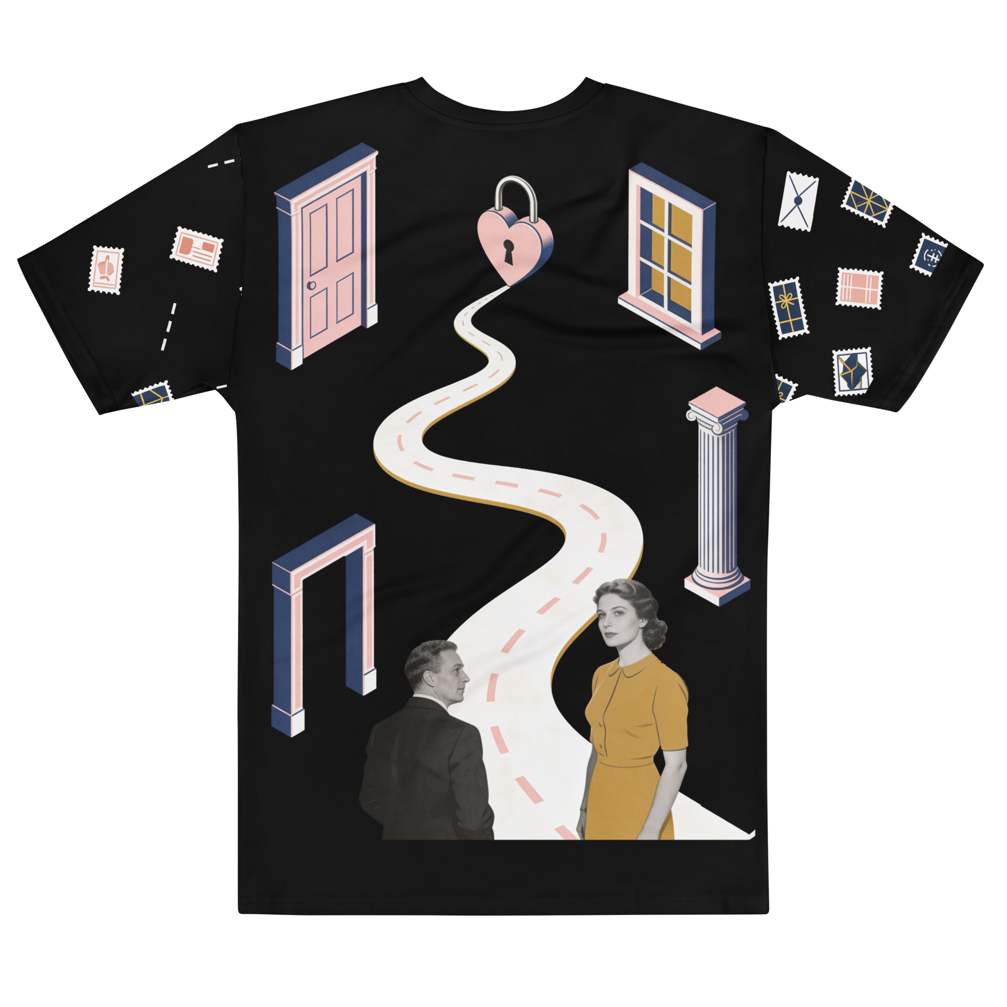 Handle with Curves — Men's Crew Neck T-Shirt — back