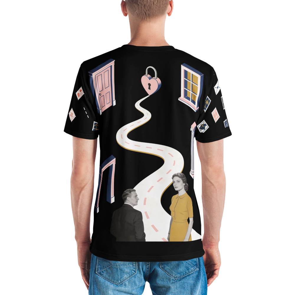 Handle with Curves — Men's Crew Neck T-Shirt — model back