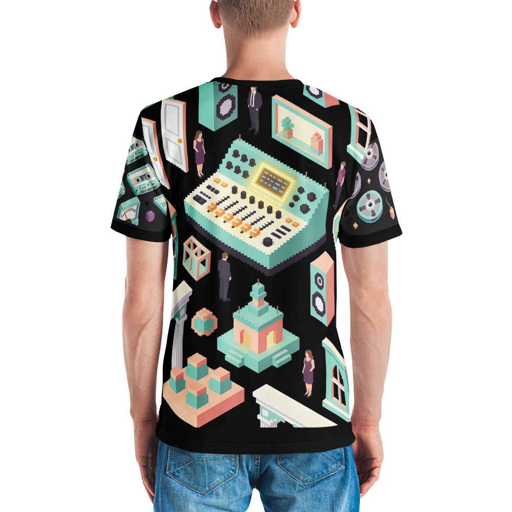 Night Shift Mixtape — Men's Crew Neck T-Shirt — model back