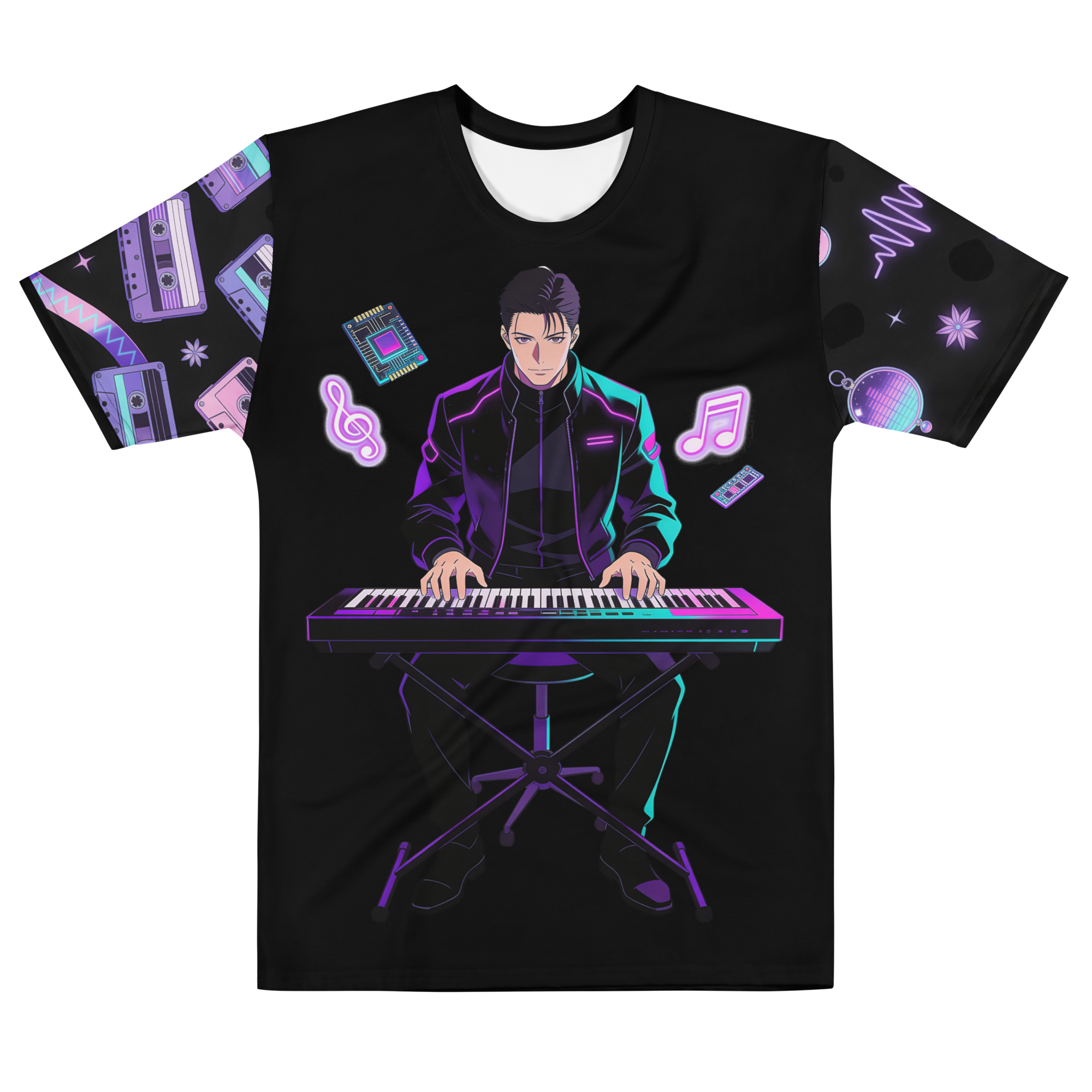 Nocturne in Neon — Men's Crew Neck T-Shirt — front