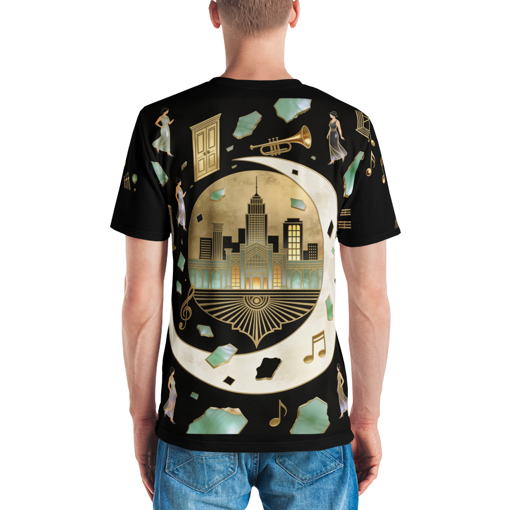 Sax and Hex — Men's Crew Neck T-Shirt — model back