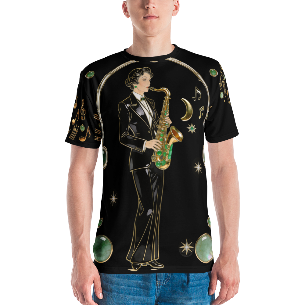 Sax and Hex — Men's Crew Neck T-Shirt — model front