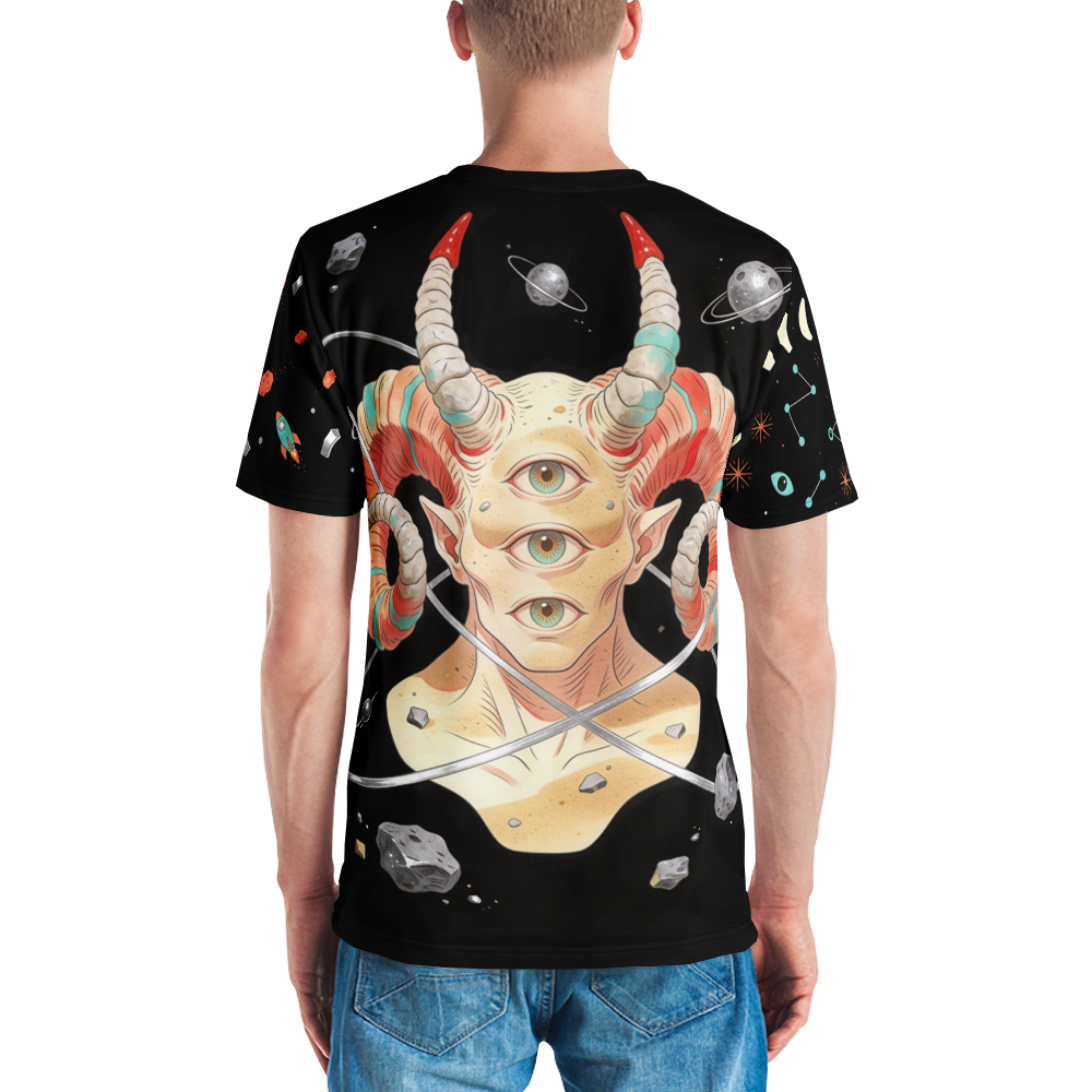 The Last Kiss on Mars — Men's Crew Neck T-Shirt — model back