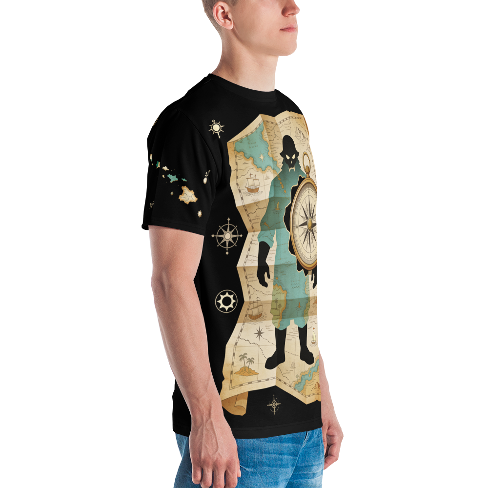 The Map That Lies — Men's Crew Neck T-Shirt — detail