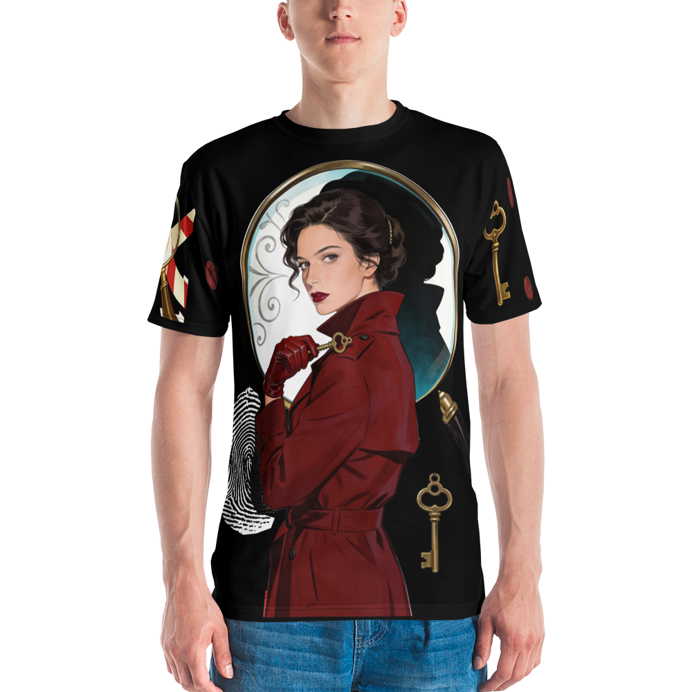 The Velvet Alibi — Men's Crew Neck T-Shirt — model front