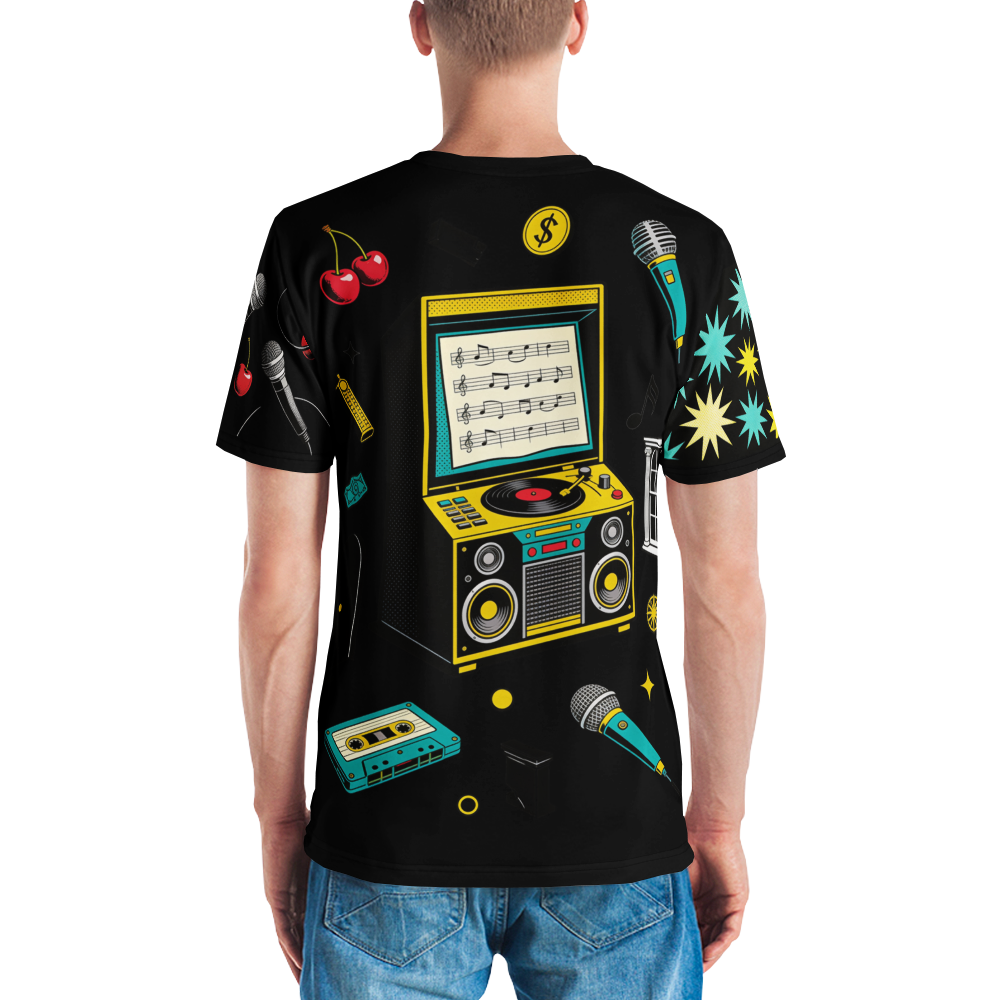 Velvet Riot Karaoke — Men's Crew Neck T-Shirt — model back