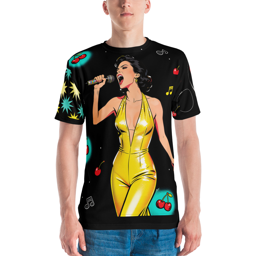 Velvet Riot Karaoke — Men's Crew Neck T-Shirt — model front