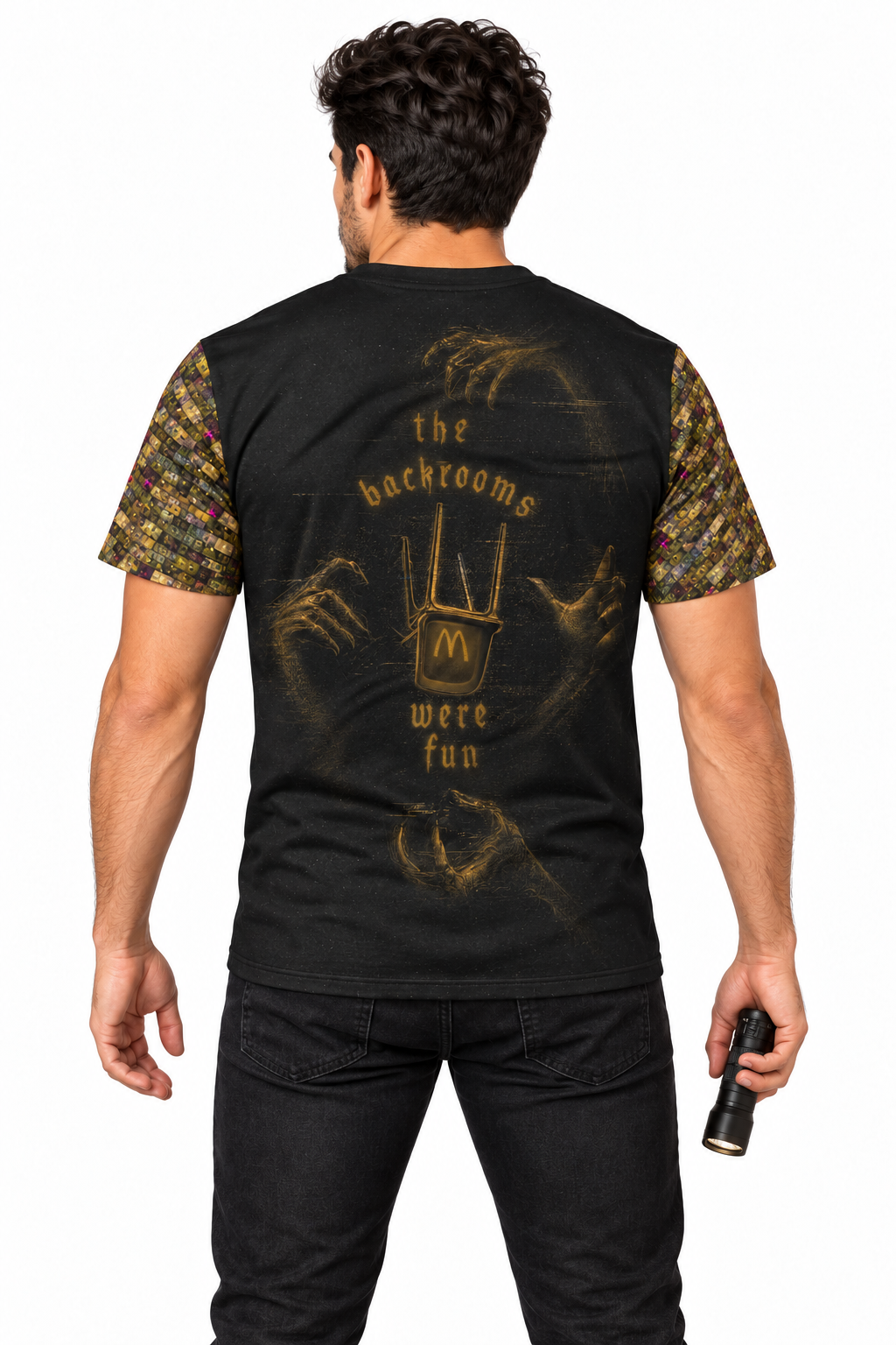 No Way Out — Men's Crew Neck T-Shirt — model back